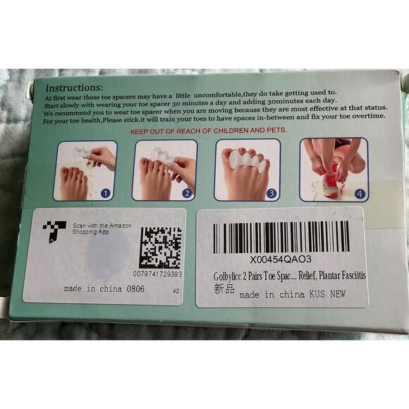 Silicon Toe Spacers By Golbylicc NEW 4PC Size Med (Toe Separators) Latex Free - Picture 4 of 7